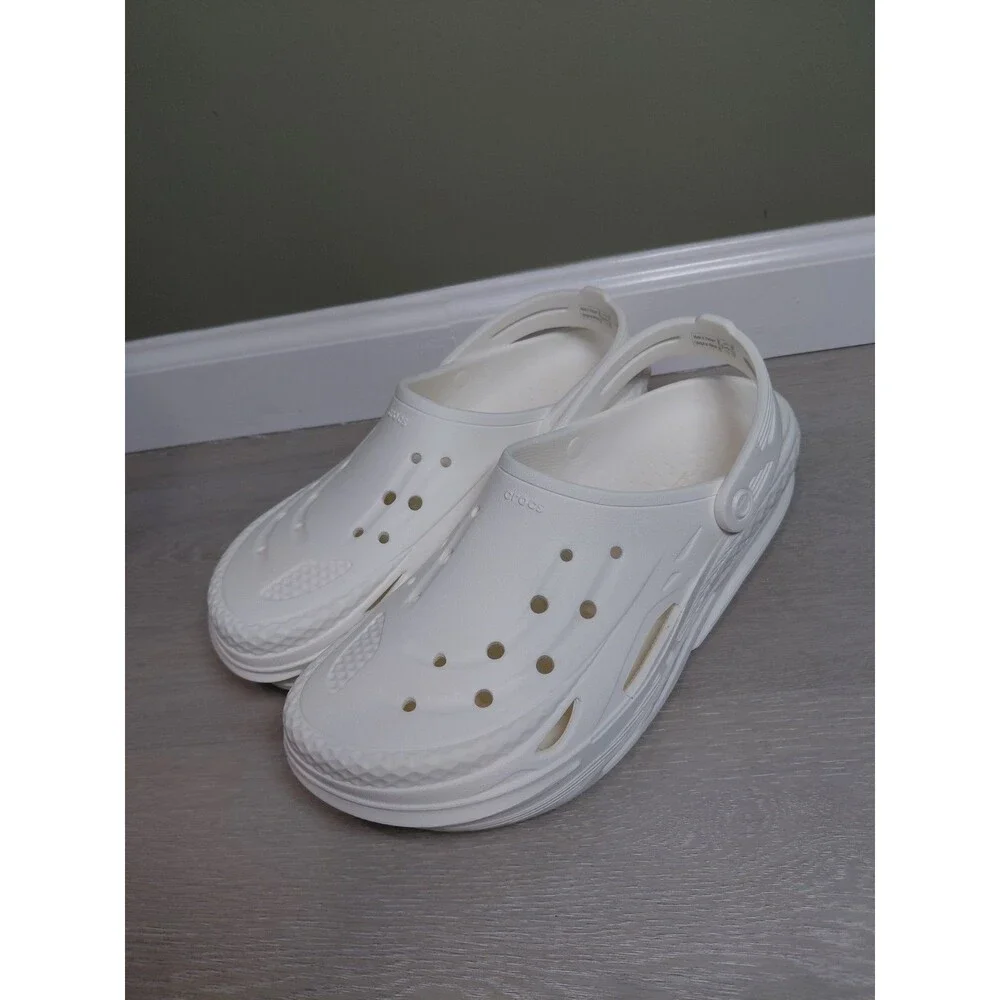 Crocs Unisex Adult Off Grid Clog, Men's Size 12 All White Slip-On Shoes